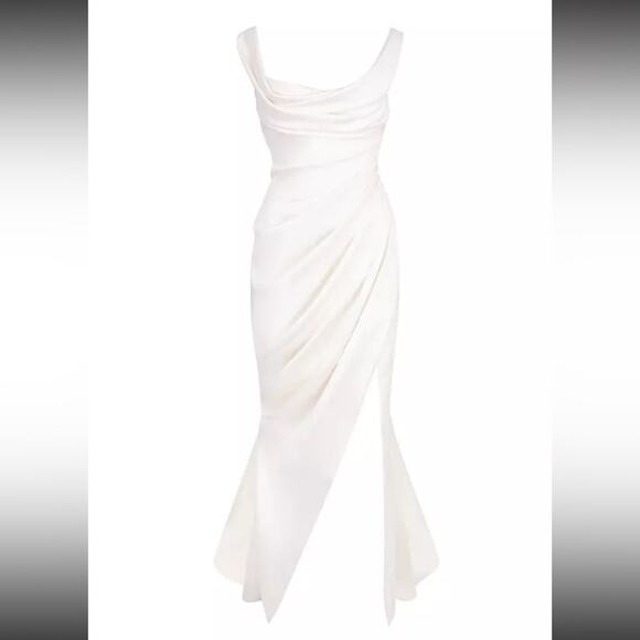 HOUSE OF CB 'Delphine' Ivory Draped Corset Bridal Gown Size S Small NWOT - Picture 3 of 16